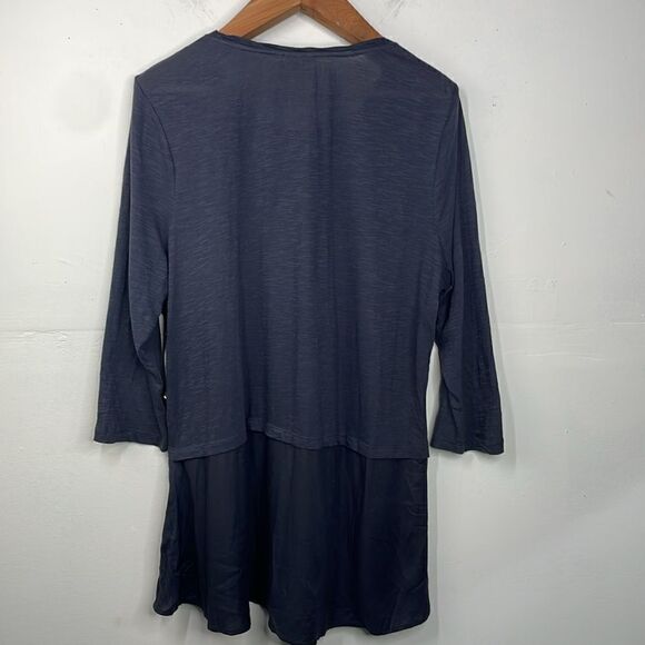 LOGO Lavish Sequin Embroidery Trapeze Tunic size XL Gray - Picture 2 of 12
